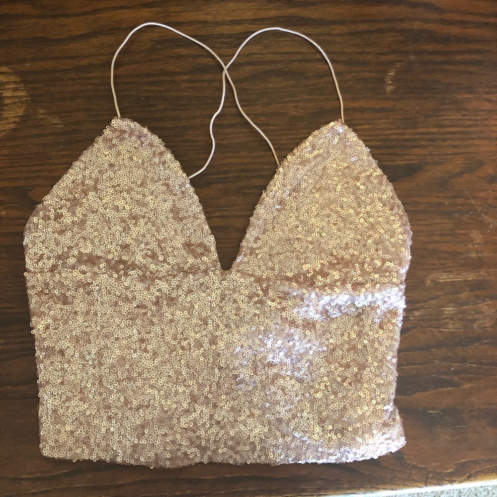 Sequined urban outfitters crop top